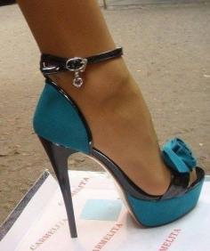 Heels #blue #rose #black