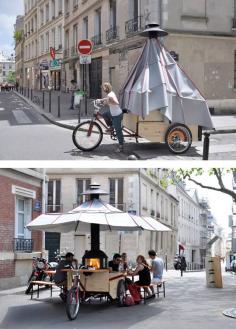 
                    
                        La Cheminambule, a mobile hearth and eating place for more conviviality. Paris, France, 2013. (Click for more pictures.)
                    
                
