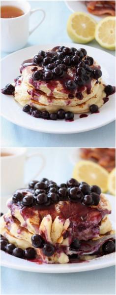 
                    
                        Lemon Ricotta Pancakes with Blueberry Sauce on twopeasandtheirpo... Love these light and fluffy pancakes!
                    
                