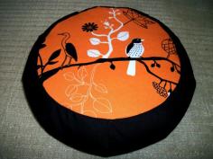 
                    
                        Orange Ikea Birds print and Black Blend Twill  Zafu by ZafuChi
                    
                