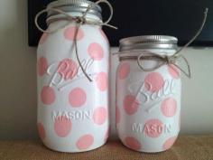 50 Crafts Ideas with Mason Jars  love the polka dots