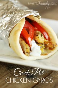 
                    
                        These are the easiest and most delicious chicken gyros ever! Only a few minutes of prep time and the crock pot will do the rest!
                    
                