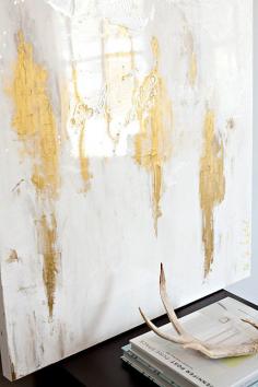 white. gold. abstract. art. LOVE!