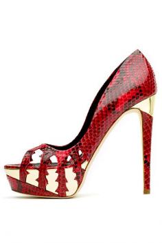 Rupert Sanderson red snake high-heeled woman shoe  #shoe #highheel