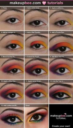 DIY Sugarpill Rainbow Eye Shadow  Makeup tips and ideas