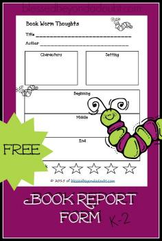 
                    
                        FREE printable book report form for grades K-2nd!
                    
                