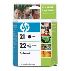 
                    
                        HP 21/22 (C9509FN, C9509FN#140) Combo Pack OEM Genuine Inkjet/Ink Cartridges (Black C9351AN+ Tri-Color C9352AN)*1 - Retail HP www.amazon.com/...
                    
                