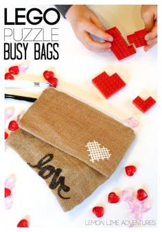 
                    
                        Lego Busy Bags with Puzzles for Valentine's Day | Love this busy bag for all ages. Great fidget too!
                    
                