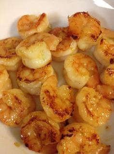 Honey Lime Shrimp. serves 2.  1/2 pound large shrimp, peeled and deveined 1/4 cup olive oil 2 T honey juice of one small lime, or half a large lime (2-3 T) zest of one small lime, or half a large lime 2 cloves garlic, smashed 1/2 tsp kosher salt 1/4 tsp black pepper 1/4 tsp red pepper flakes.  The most amazing ingredients in one bite. (Serve over brown rice with veggies or add to a salad.)