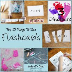 Top 10 Ways to Use Flashcards - 3Dinosaurs.com adapt to sight words for independent daily 5 rotations