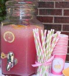 Pink lemonade for birthday party