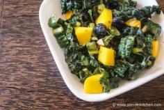 
                    
                        Sesame Kale Salad with Mango and Blueberries
                    
                