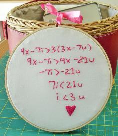 
                    
                        50% OFF Embroidery Hoop  Algebra Love WAS 22.00 by QuiltedLovelies
                    
                
