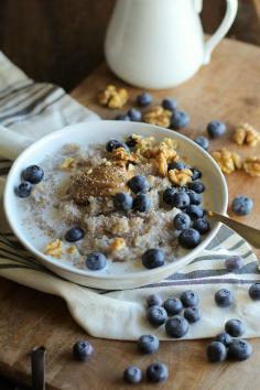 
                    
                        Superfood Blueberry Buckwheat Porridge with walnuts, chia seeds, almond butter, and coconut milk | theroastedroot.net #paleo #glutenfree #sugarfree #breakfast #recipe Bob's Red Mill Julia Mueller
                    
                