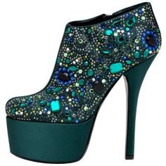 Shiny glitter rhinestone shoes.