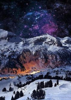 ski resort under the stars