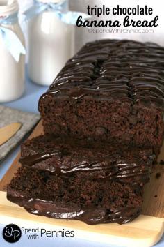 
                    
                        If you love chocolate, youre definitely going to LOVE this Triple Chocolate Banana Bread! With a triple load of chocolate, its deliciously decadent and easy to make!
                    
                