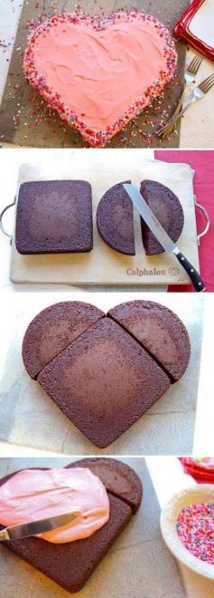 
                    
                        DIY Valentine's Day Cake...The easiest way to make a heart-shaped cake!
                    
                