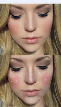 #Highlight #Contour and #Blush #makeup #tips #cute #face #beauty