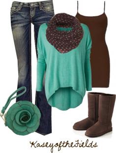 Sea Green Polka Dots by kaseyofthefields on Polyvore - love this color combo ugg2015.de.vc   $61.99 ugg shoes fashion
