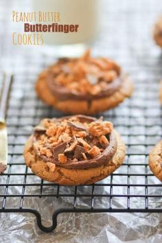 
                    
                        Chocolate Peanut Butter Butterfinger Cookies -- one of our FAVORITES!!
                    
                