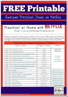 
                    
                        Preschool at Home with Netflix including a FREE printable
                    
                