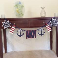 Nautical Theme Garland - Naitical theme - Nautical banner - Baby shower decoration - 1st birthday decoration - wedding shower - laser cut