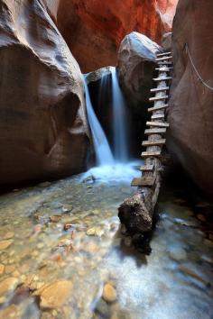 If you haven't been, then go! Kanarraville hike. In a little town in between Cedar City UT and St. George. Lower Kanarra Falls  Kanarra Creek runs through a slot canyon just outside the border of Zion National Park.