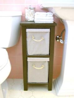 DIY Bathroom Tower for about $10.  This would be great in our guest bathroom!!.. Great idea for small bathrooms