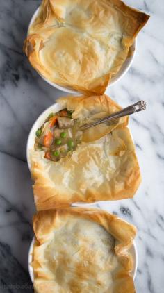 
                    
                        Phyllo Chicken Pot Pie - save a ton of calories and fat by using phyllo and this simple recipe! | Taste Love & Nourish on www.tasteloveandn... | #chickenpotpie
                    
                