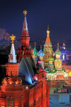 
                    
                        It's like heaven on earth in rainbow hues. (Red Square, Moscow)
                    
                