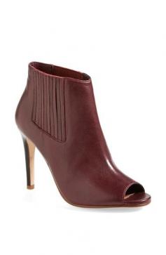 
                    
                        Love these office worthy burgundy peep toe booties.
                    
                