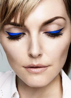 Blue eyeliner  #colorful #makeup #ideas #beauty #eyeshadow