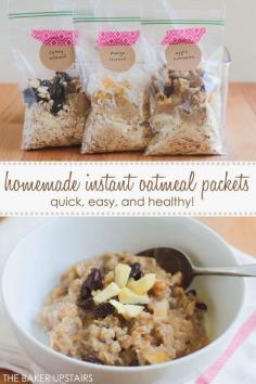 
                    
                        Homemade instant oatmeal packets - quick, easy, and healthy too! www.thebakerupsta...
                    
                