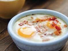 
                    
                        Clodagh's baked eggs with smoked bacon and cheddar cheese
                    
                