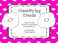 
                    
                        Time to CLASSIFY CLOUDS!Engage your students to study clouds by using these quick and easy science activities and printables.Teach cirrus, stratus, cumulus, and cumulonimbus.  If your standards require additional types of clouds, not a problem.  This includes a research project where you can add it with ease.Best to use with grades 2 - 4!Easy to differentiate for all learners!This packet includes:*  detailed teacher directions*  anchor charts to teach the four basic types of clouds*  ...
                    
                