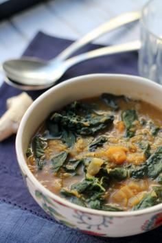 
                    
                        This curried red lentil, kale and sweet potato soup is the perfect way to warm up from the cold snowy outsides. It is full of rich, warm spices, sweet potatoes, and lentils for the ultimate satisfaction.
                    
                