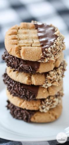 
                    
                        Chocolat-Dipped Peanut Butter Cookies
                    
                