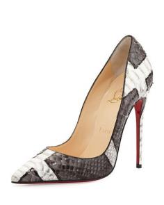 Loutoutin / #Shoes #ChristianLouboutin So Kate Python Red Sole Pump, Gray/White by Christian Louboutin at Neiman Marcus.