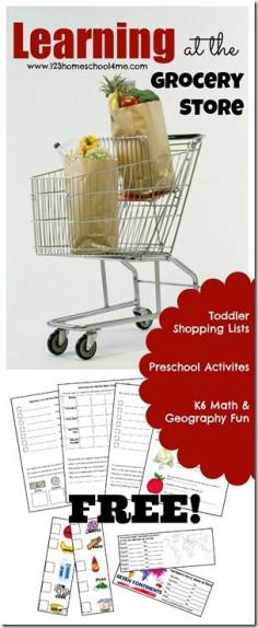 
                    
                        Learning at the Grocery Store: Free worksheets and kids activities for the whole family
                    
                