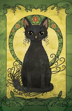 
                    
                        Art Nouveau Cat Poster
                    
                