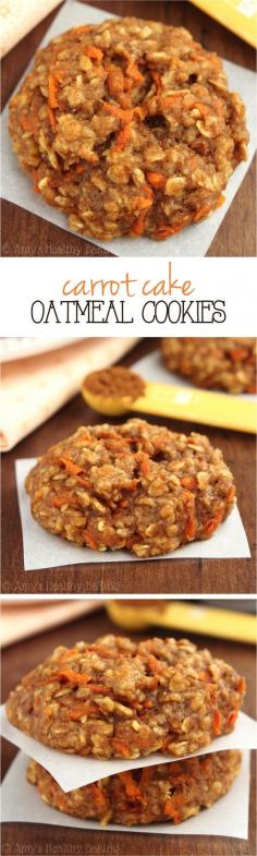 
                    
                        Clean-Eating Carrot Cake Oatmeal Cookies -- these skinny cookies don't taste healthy at all! You'll never need another oatmeal cookie recipe again!
                    
                