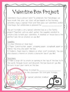 
                    
                        Creative Lesson Cafe: Creative Valentine Boxes and a FREEBIE!
                    
                