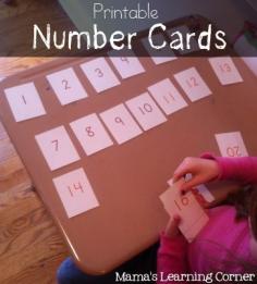 
                    
                        Free Printable Number Cards (0 through 100).  MANY ideas for use included in the post! Also available in 3 different styles.
                    
                