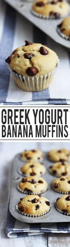
                    
                        Easy and fluffy, super-moist banana greek yogurt muffins with a boost of breakfast-worthy protein!
                    
                