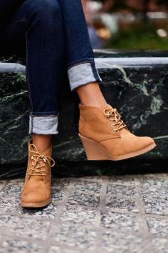 
                    
                        Simple stylish wedge booties
                    
                