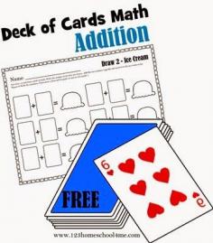 
                    
                        Deck of Cards Math - Addition! This is such a creative, fun way for kids in Kidnergarten, 1st grade and 2nd grade to practice addition. Lots of fun seasonal worksheets to print for free.
                    
                