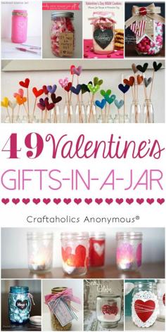 
                    
                        49 Fun Gift in a Jar Ideas for Valentine's Day || lots of Valentine gifts and Valentine mason jar crafts
                    
                