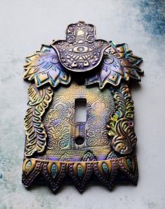 Purple Hamsa light switch cover switch plate by TMBakerDesigns