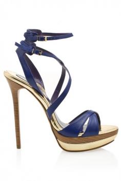 Elie Saab Blue Strappy Platform Sandal SS 2012 $685 #Shoes #Heels #ElieSaab